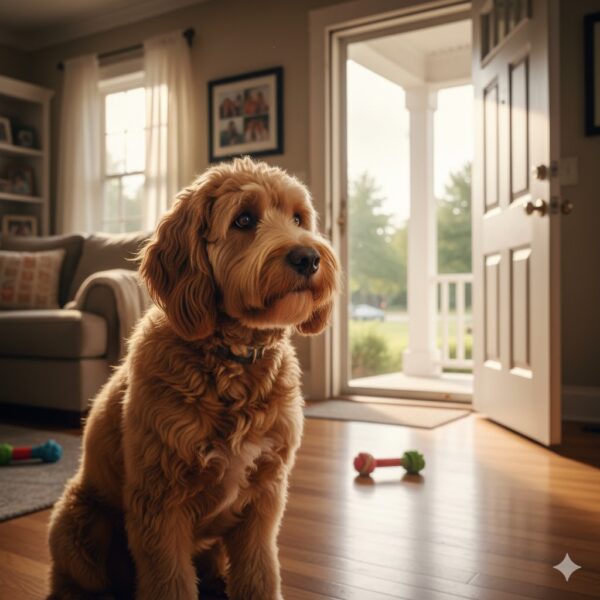 狗狗一直盯著門口，是在等誰？