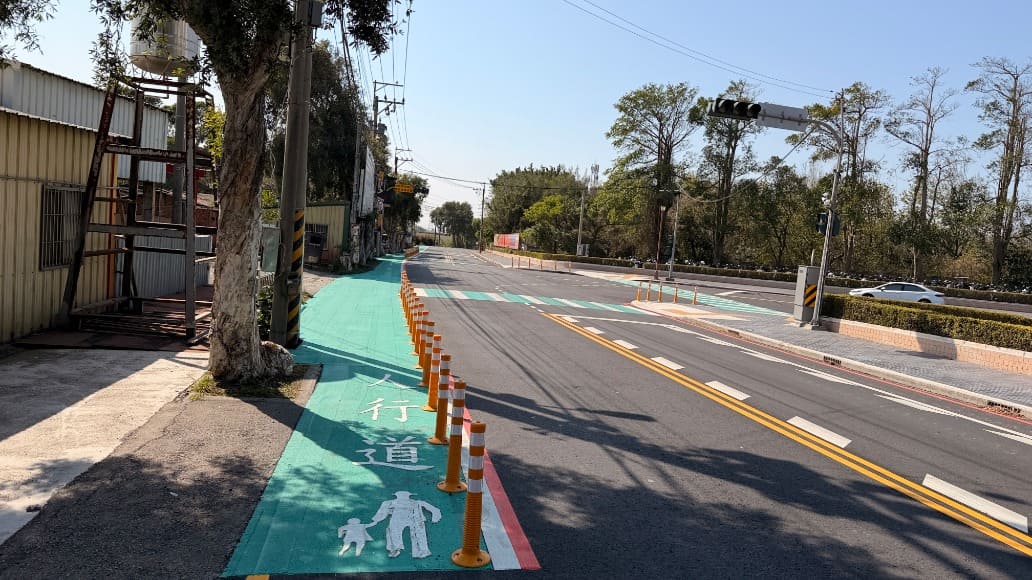 守護學區通行安全　中市大甲開元路新增標線人行道