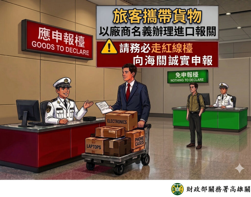旅客受託攜帶商品或樣品入境，應主動向海關申報，以免受罰