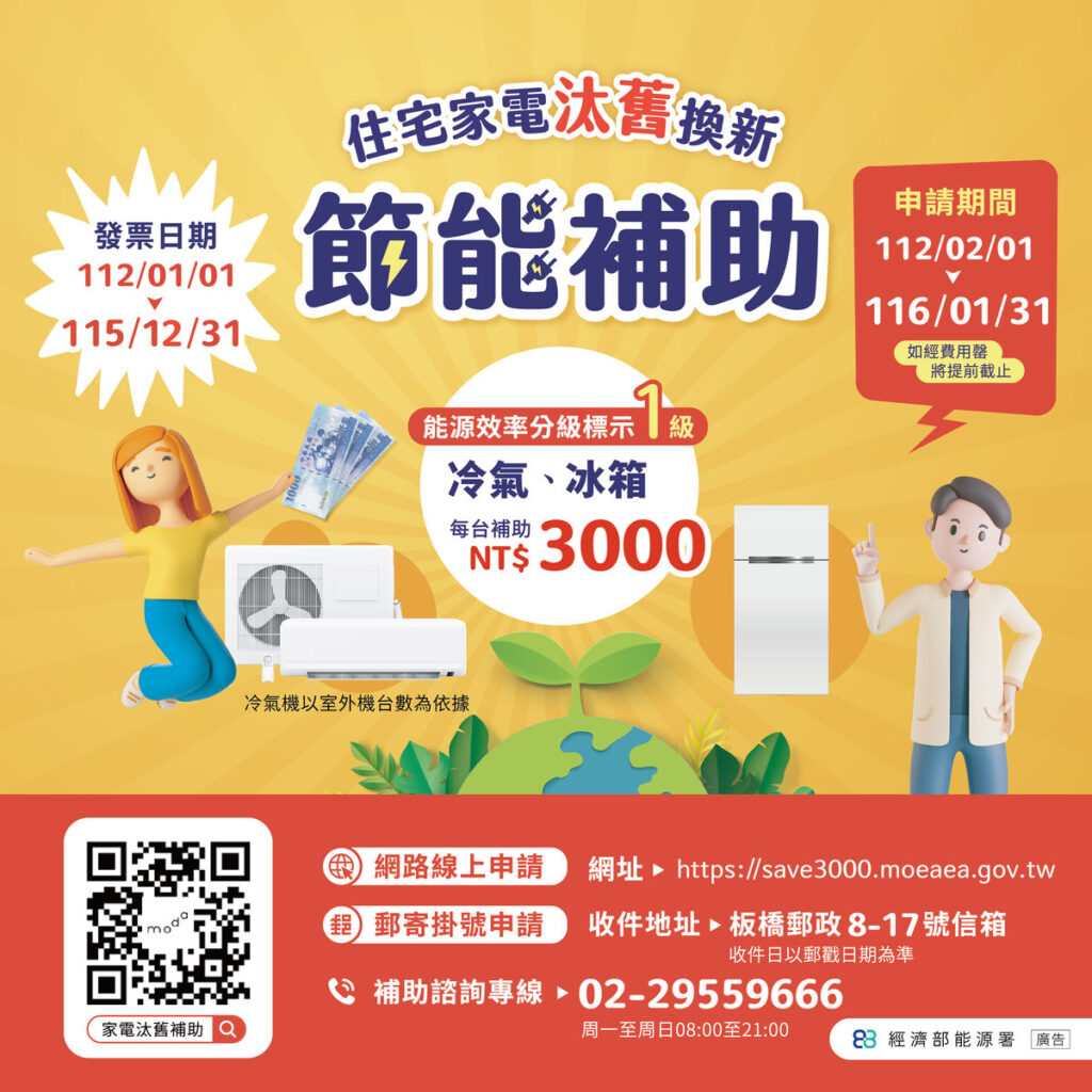 家電汰舊換新補助倒數計時!經濟部籲把握最後機會 家電汰舊換新補助倒數計時!經濟部籲把握最後機會